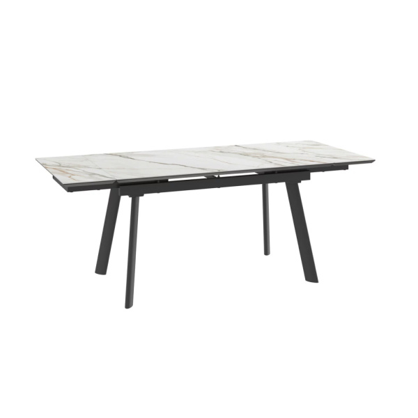 Стол MILANA FOUR-140, раздвижной 140(30+30)x85, CALAKATTA GOLD ST CER/ЧЕРНЫЙ MILANA FOUR 140